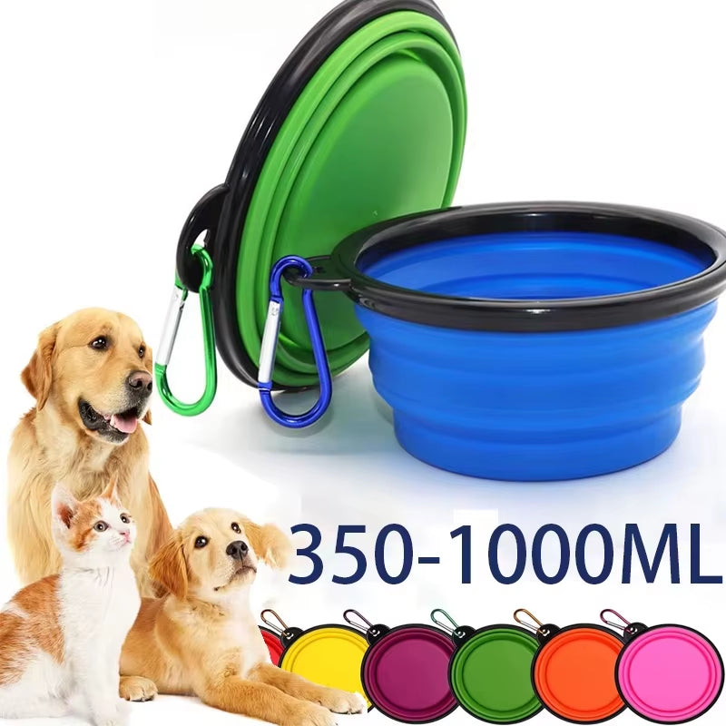 Portable Collapsible Silicone Pet Bowl – Travel Food & Water Feeder for Dogs & Cats