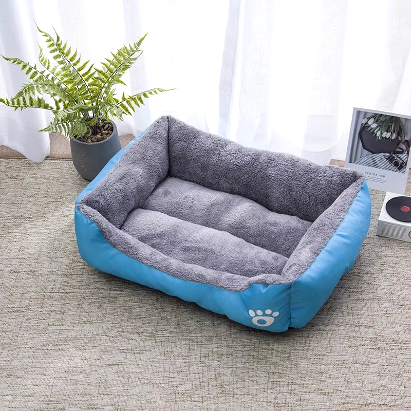 Color Square Winter Soft Warm House for Dog Bed for Dog Mat Waterproof Cat Bed Pet Bed for Large Medium Small Dog House