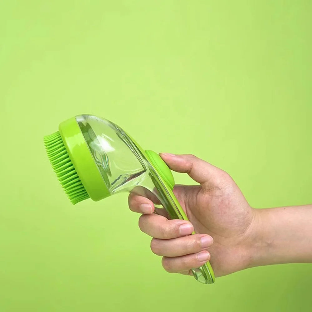 Pet Bath Brush and Dog Scrubber, Bathing Dog Beauty Massage Brush, Adjustable Handle Scrubber for Short & Long Haired Dogs & Cats