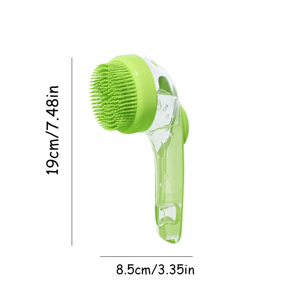 Pet Bath Brush and Dog Scrubber, Bathing Dog Beauty Massage Brush, Adjustable Handle Scrubber for Short & Long Haired Dogs & Cats