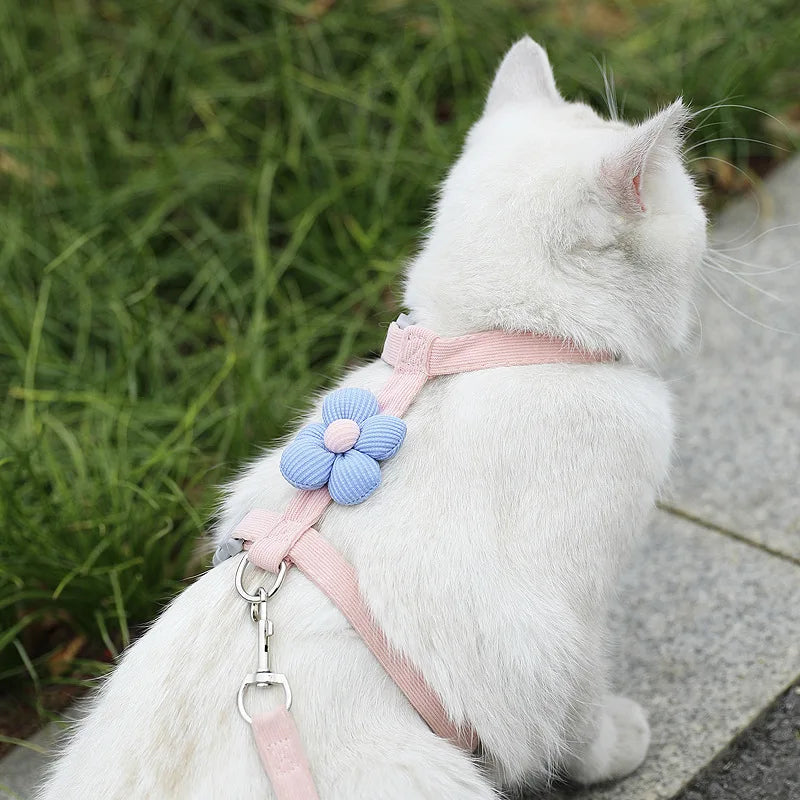 Adjustable Breathable Cat & Small Dog Harness – Secure Walking Leash Set for Outdoor Adventures