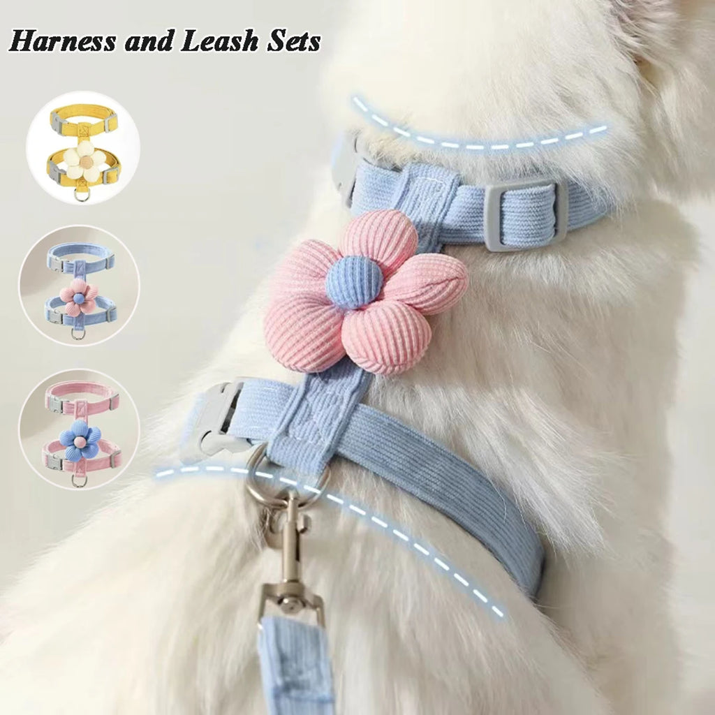 Adjustable Breathable Cat & Small Dog Harness – Secure Walking Leash Set for Outdoor Adventures