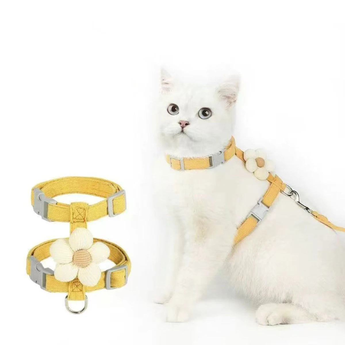 Adjustable Breathable Cat & Small Dog Harness – Secure Walking Leash Set for Outdoor Adventures