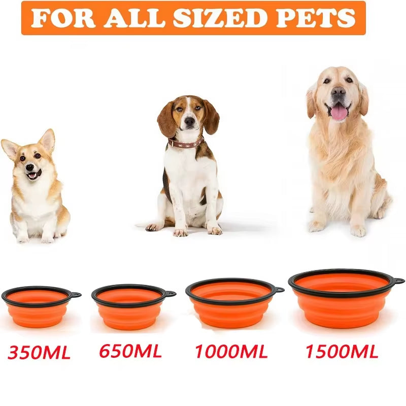 Portable Collapsible Silicone Pet Bowl – Travel Food & Water Feeder for Dogs & Cats