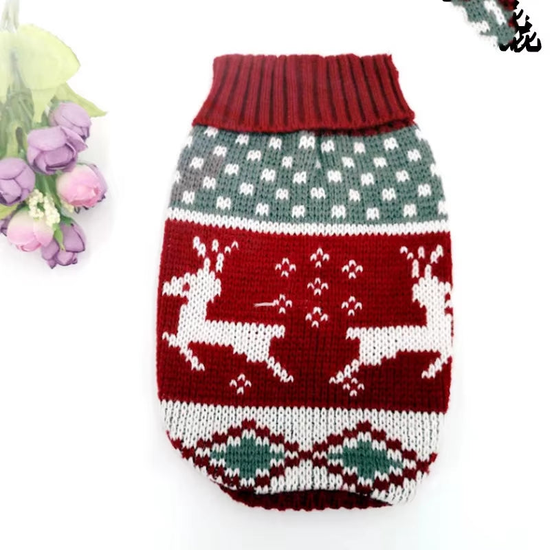 Dogs Sweater Winter Knitted Dog Jumpers for Small Large Dogs Designer Cat Chihuahua Warm Clothes for Small Breeds Dogs Christmas